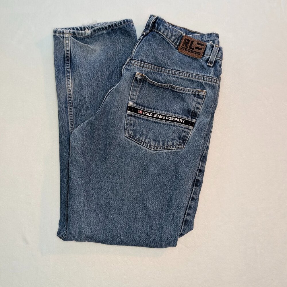 Vtg Polo Jeans Co. Ralph Lauren Denim Jeans Mens 34x34 Relaxed Flag 90s Y2K‎